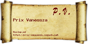 Prix Vanessza névjegykártya